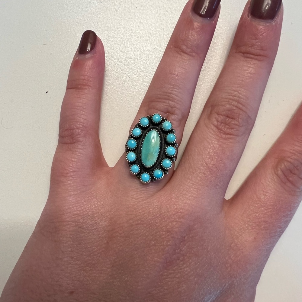 Turquoise cluster ring